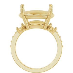 14K Yellow Gold 16 mm Round Ring Mounting – image 4
