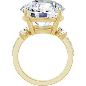 10K Yellow Gold 16 mm Round Ring Mounting – image 3