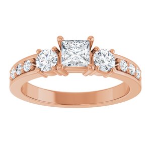10K Rose Gold 4x4 mm Square Ring Mounting – image 5