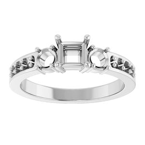 Continuum Sterling Silver 4x4 mm Square Ring Mounting – image 6