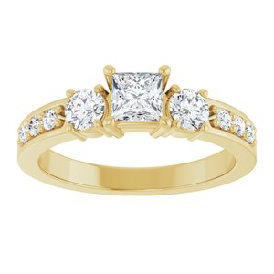 10K Yellow Gold 4x4 mm Square Ring Mounting – image 5