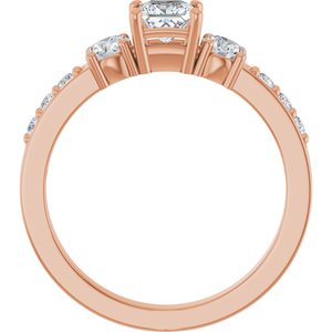 18K Rose Gold 4x4 mm Square Ring Mounting – image 3