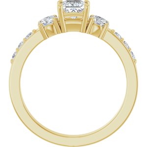 10K Yellow Gold 4x4 mm Square Ring Mounting – image 3