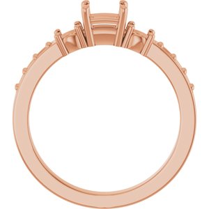 14K Rose Gold 4x4 mm Square Ring Mounting – image 4