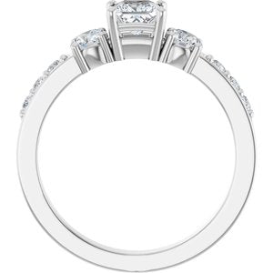 10K White Gold 4x4 mm Square Ring Mounting – image 3
