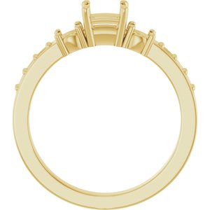 10K Yellow Gold 4x4 mm Square Ring Mounting – image 4