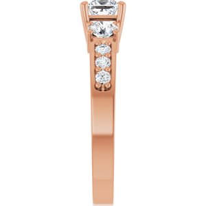 10K Rose Gold 4x4 mm Square Ring Mounting – image 7