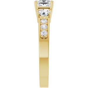 18K Yellow Gold 4x4 mm Square Ring Mounting – image 7