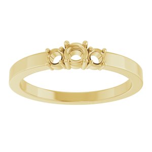 18K Yellow Gold 3.2 mm Round Ring Mounting – image 6