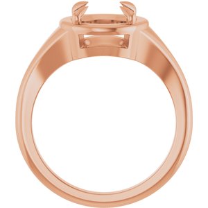 10K Rose Gold 8.2 mm Round Ring Mounting – image 4