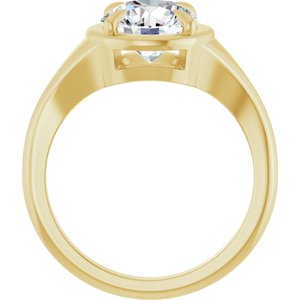 14K Yellow Gold 8.2 mm Round Ring Mounting – image 3