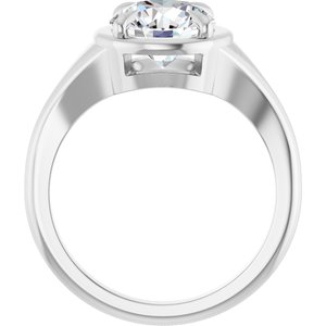 10K White Gold 8.2 mm Round Ring Mounting – image 3