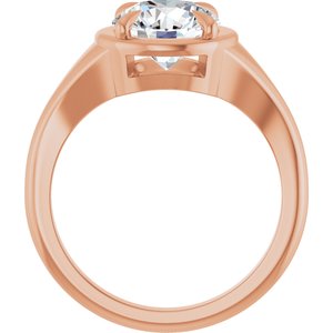 10K Rose Gold 8.2 mm Round Ring Mounting – image 3