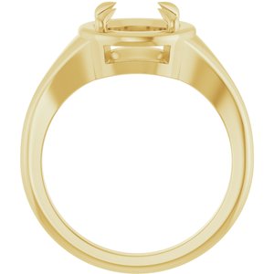 10K Yellow Gold 8.2 mm Round Ring Mounting – image 4