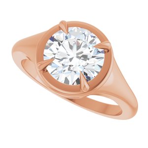 18K Rose Gold 8.2 mm Round Ring Mounting – image 8