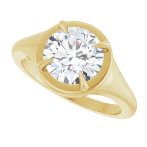 10K Yellow Gold 8.2 mm Round Ring Mounting – image 8
