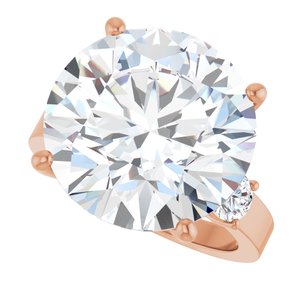 10K Rose Gold 15 mm Round Ring Mounting – image 8