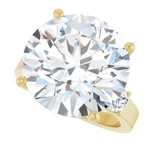 10K Yellow Gold 15 mm Round Ring Mounting – image 8