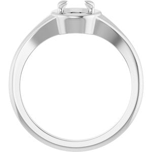 14K X1 White Gold 5.8 mm Round Ring Mounting – image 4