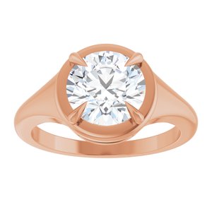 18K Rose Gold 8.2 mm Round Ring Mounting – image 5