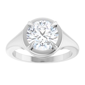 Sterling Silver 8.2 mm Round Ring Mounting – image 5