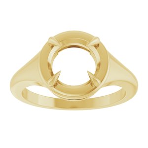 14K Yellow Gold 8.2 mm Round Ring Mounting – image 6