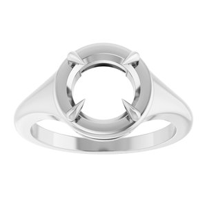 Sterling Silver 8.2 mm Round Ring Mounting – image 6