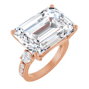 10K Rose Gold 18x13 mm Emerald Ring Mounting