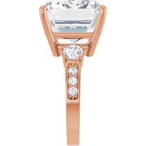 18K Rose Gold 18x13 mm Emerald Ring Mounting – image 7