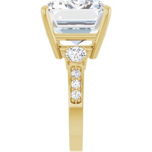 10K Yellow Gold 18x13 mm Emerald Ring Mounting – image 7