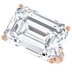 10K Rose Gold 18x13 mm Emerald Ring Mounting – image 8