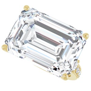 18K Yellow Gold 18x13 mm Emerald Ring Mounting – image 8