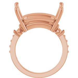 18K Rose Gold 18x13 mm Emerald Ring Mounting – image 4