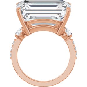 18K Rose Gold 18x13 mm Emerald Ring Mounting – image 3