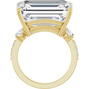 14K Yellow Gold 18x13 mm Emerald Ring Mounting – image 3