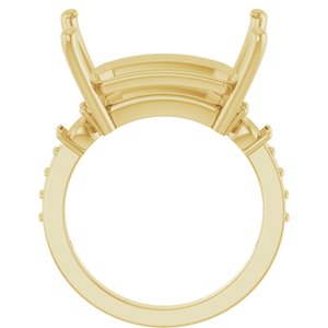 10K Yellow Gold 18x13 mm Emerald Ring Mounting – image 4