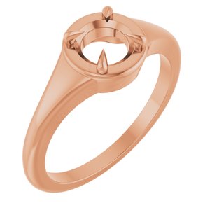 10K Rose Gold 5.8 mm Round Ring Mounting – image 2