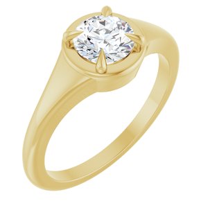 18K Yellow Gold 5.8 mm Round Ring Mounting