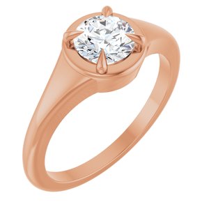 18K Rose Gold 5.8 mm Round Ring Mounting
