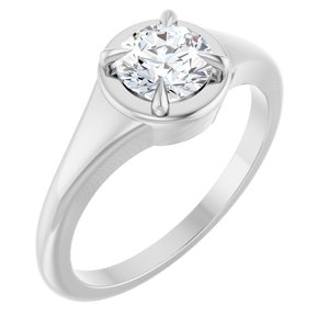 Continuum Sterling Silver 5.8 mm Round Ring Mounting