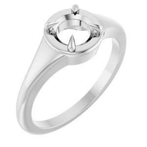 10K White Gold 5.8 mm Round Ring Mounting – image 2