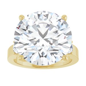 18K Yellow Gold 15 mm Round Ring Mounting – image 5
