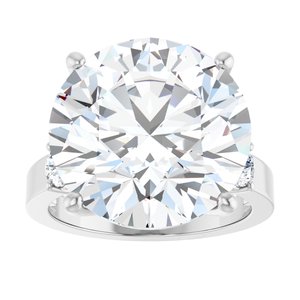 14K X1 White Gold 15 mm Round Ring Mounting – image 5