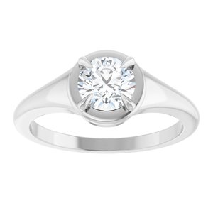 Continuum Sterling Silver 5.8 mm Round Ring Mounting – image 5