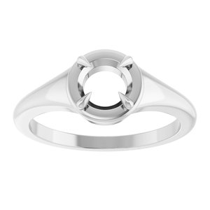 10K White Gold 5.8 mm Round Ring Mounting – image 6