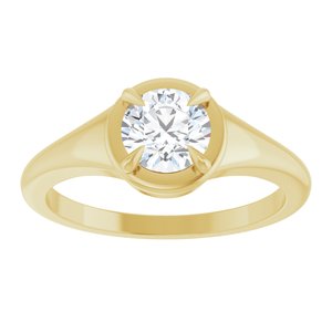 18K Yellow Gold 5.8 mm Round Ring Mounting – image 5