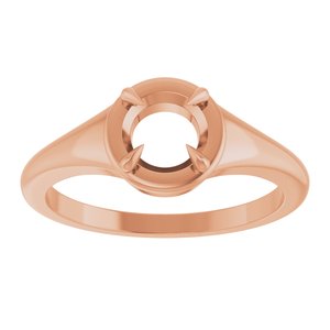 18K Rose Gold 5.8 mm Round Ring Mounting – image 6