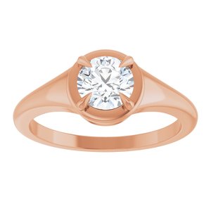 14K Rose Gold 5.8 mm Round Ring Mounting – image 5