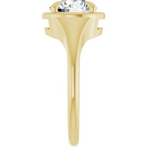 18K Yellow Gold 8.2 mm Round Ring Mounting – image 7