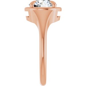 14K Rose Gold 8.2 mm Round Ring Mounting – image 7